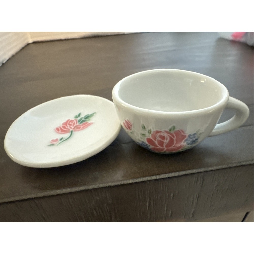 Vintage Child's Ceramic Tea Set Cup And Saucer